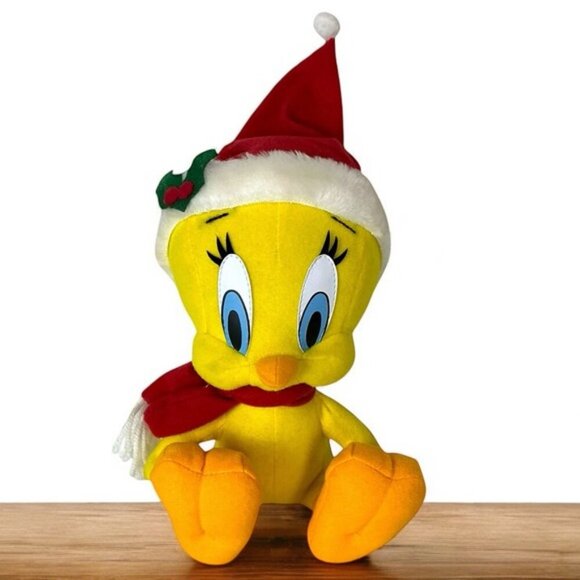 Tweety Bird Looney Tunes Plush Toy with Santa Hat 9” - Picture 11 of 16